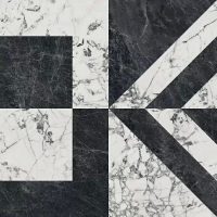 Керамогранит Kerama Marazzi SG013322R Бьянко Неро белый черный лаппатированный обрезной 119.5x119.5